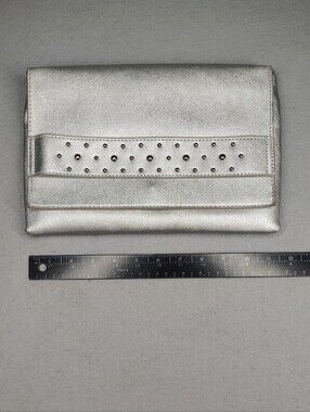 Nine West Silver Exterior with Beige Interior Shoulder Bag